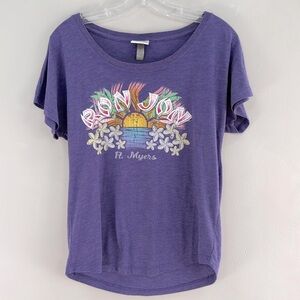 *Gently Worn* Ron Jon Fort Myers Purple Women’s Short Sleeve Tee- Size S